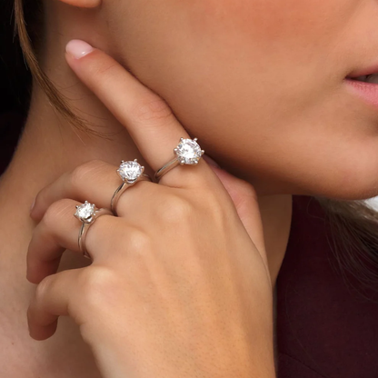 Anillo Solitario de Moissanita – Brillo Eterno