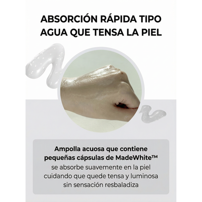 Ampolla Iluminadora Coreana con Centella Asiática y Cápsulas de Madecassoside para Tono Uniforme y Brillo Radiante