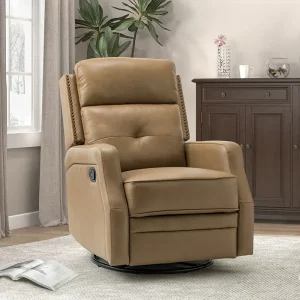 Benito 28.74" Wide Genuine Leather Swivel Rocker Recliner