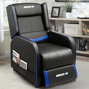 PUKAMI Gaming Recliner Chair for Adults 400 lb Racing Style Sofa Big and Tall PU Leather Recliner Seating Modern Ergonomic Lounge Recliner Chair Comfortable Home Movie Theater for Living Room
