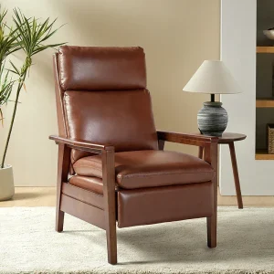 Rainer Timeless Elegance Faux Leather Solid Wood Recliner
