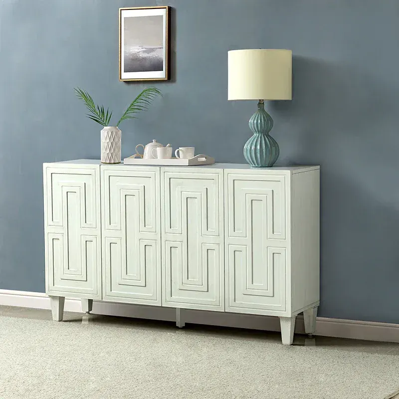 Amy 58" Wide Storage Sideboard with Solid Wood Legs