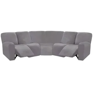 ULTICOR 7-Piece L Shape Sectional Recliner Sofa Covers, Velvet Stretch Reclining Couch Covers for Reclining L Shape Sofa, Thick, Soft, Washable