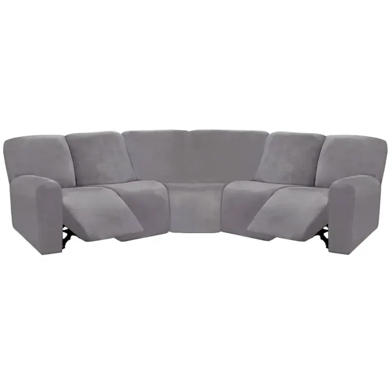ULTICOR 7-Piece L Shape Sectional Recliner Sofa Covers, Velvet Stretch Reclining Couch Covers for Reclining L Shape Sofa, Thick, Soft, Washable